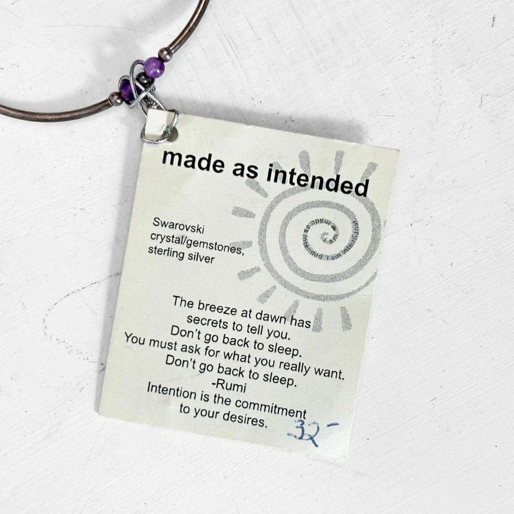 Made As Intended Amethyst Sterling Silver I Am Intention Bracelet Purple Stretch